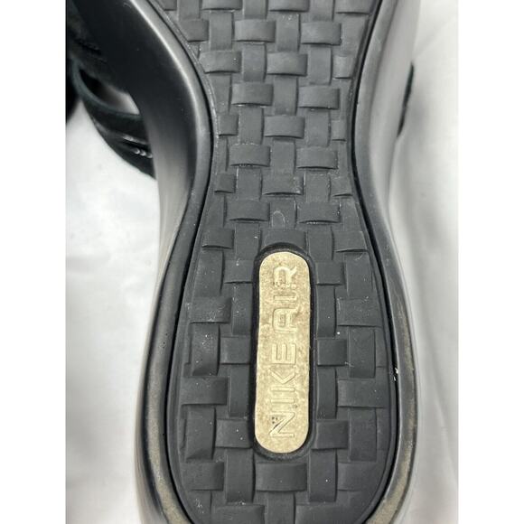 COLE HAAN Rich Black Suede Patent Leather SLIDE SANDALS SHOES 7 B Wedge Heels - Picture 8 of 10